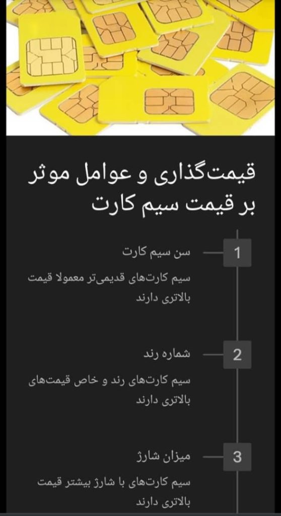 قیمت سیمکارت